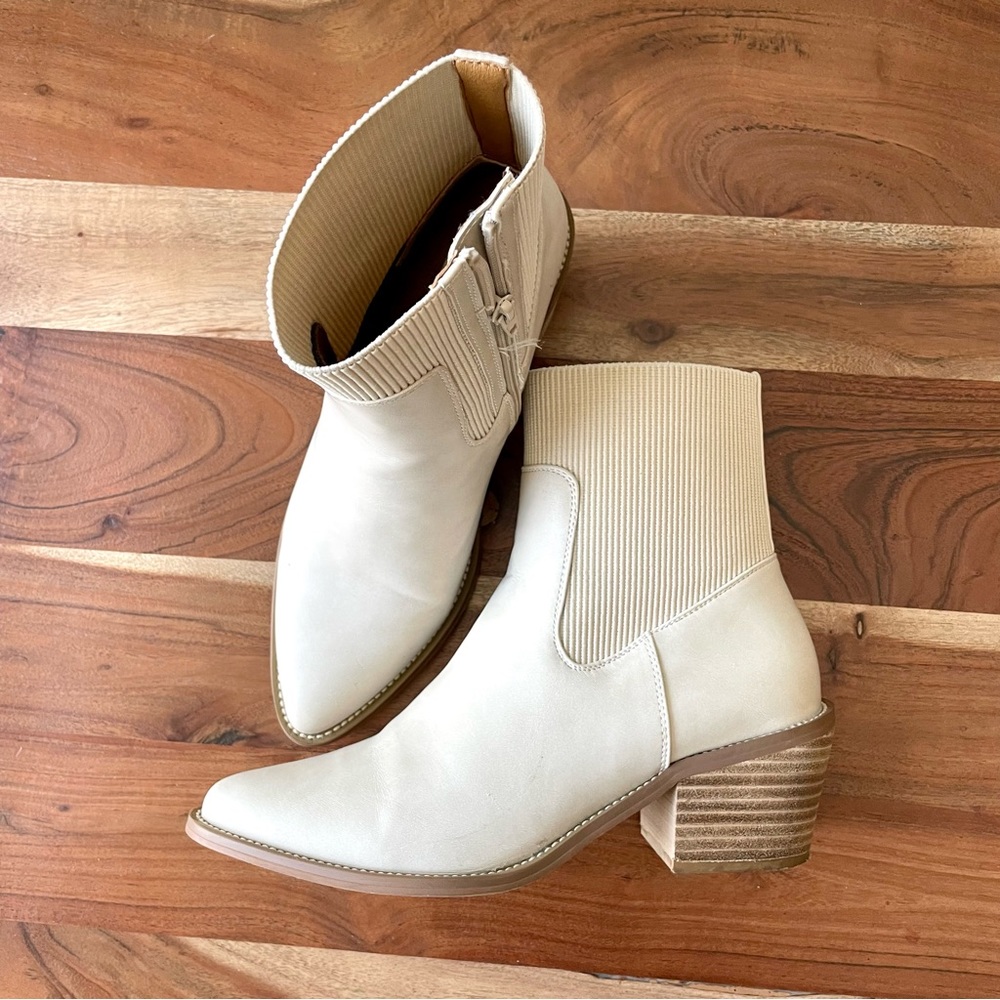 Dolce Vita Cream Ankle Boots